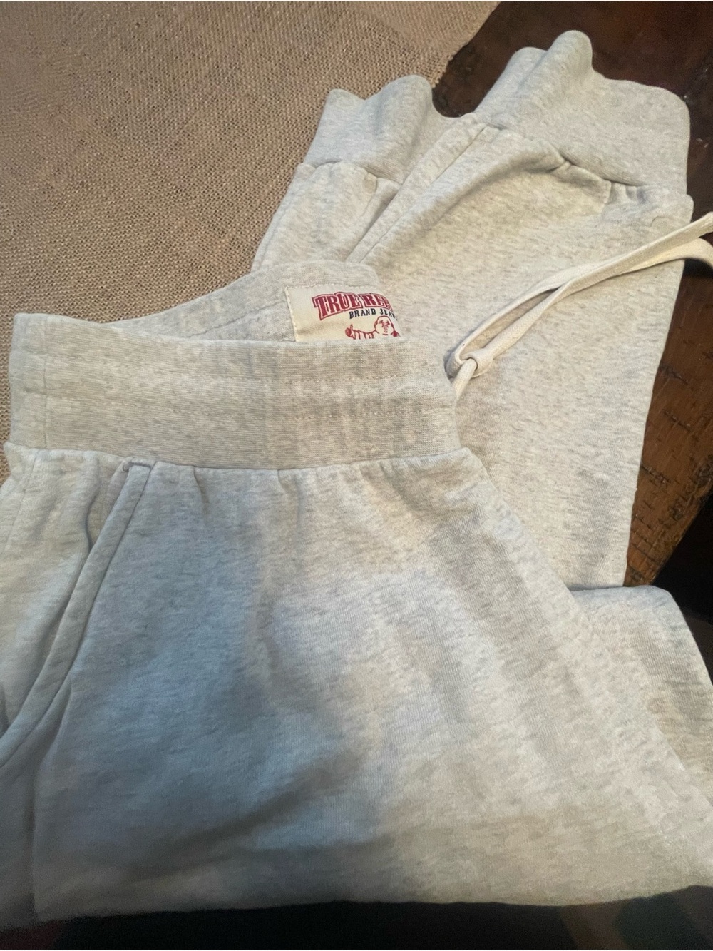 True Religion Light Gray Men's Sweatpants with Drawstring Waist